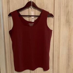 🤎 NWT Chico’s Microfiber Tank – Size 2 (L) – Sable Elegance $19